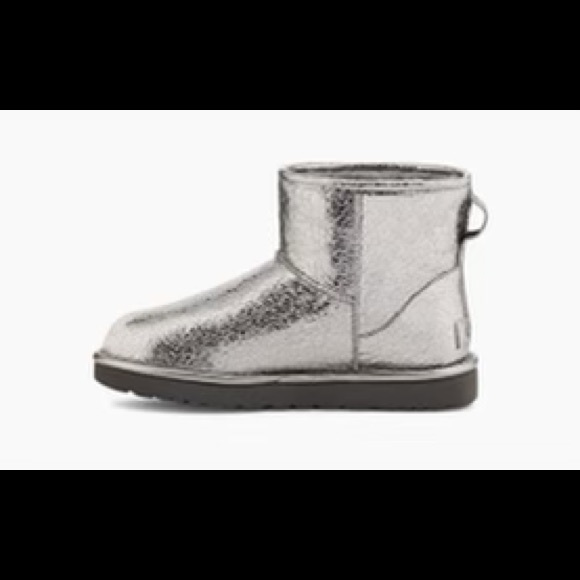 UGG Women's Classic Mini Metallic Sparkle Gun Metal Winter Boots Size 6 … - Picture 7 of 11